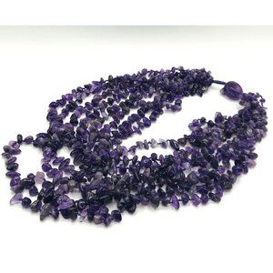 Necklace 8 strands amethyst beads 16" - 26" length